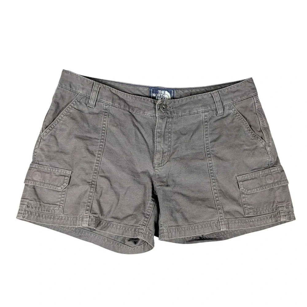 The North Face Womens Grey Cargo Hiking Shorts Utility Outdoor Regular Fit